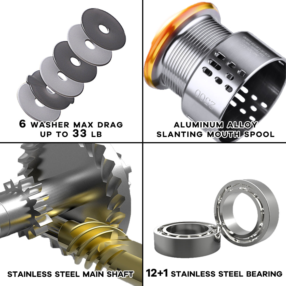 Fishdrops®Saltwater Spinning Reel-12+1BB Ultra Lightweight(TW)