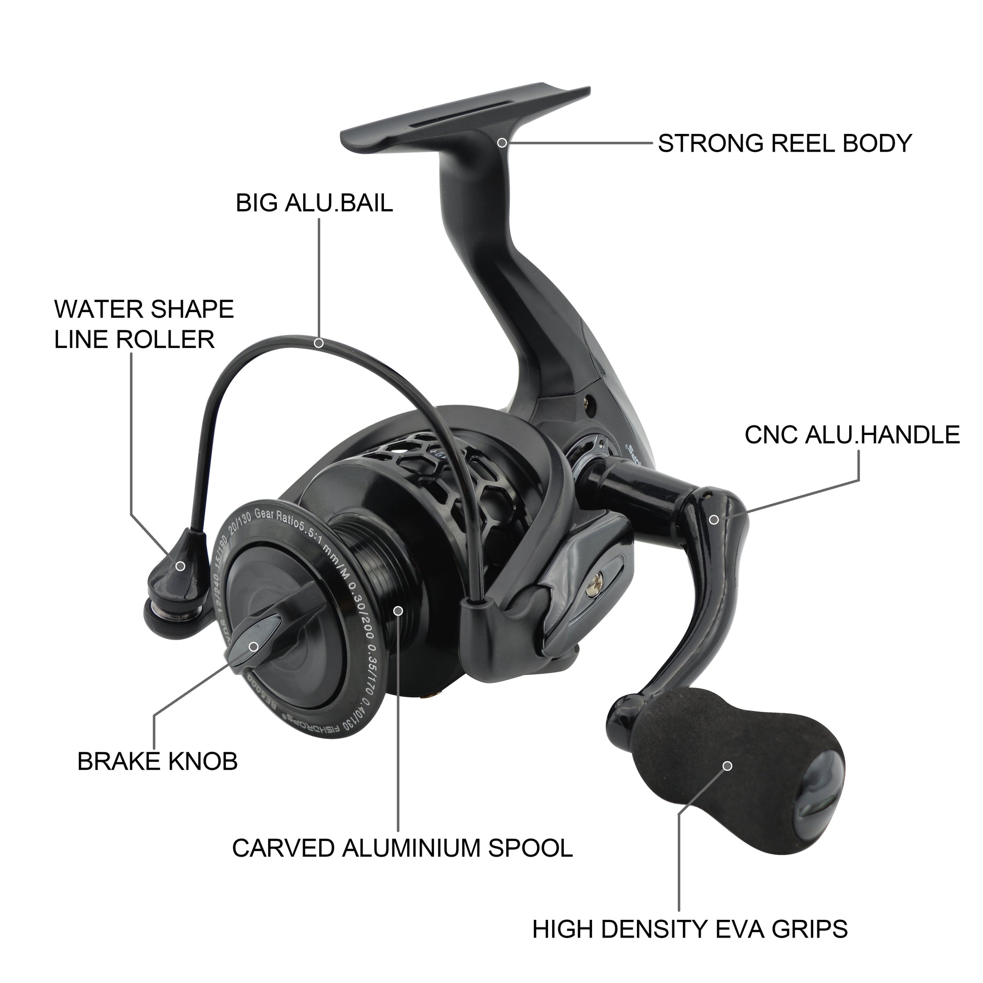Fishdrops® Black Eagle Spinning Reel - Fishdrops Discount